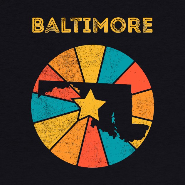 Baltimore Maryland Vintage Distressed Souvenir by NickDezArts